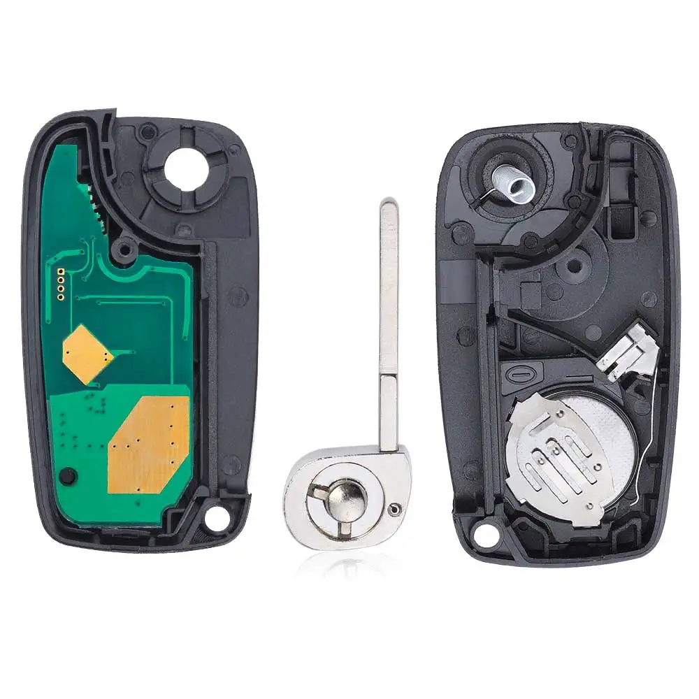 DIYKEY Flip Remote Key Black & Blue Fob 3 Button ASK 433MHz PCF7941 ID46 Chip for Fiat Panda 2003 2004 2005 2006 2007 2008-2012