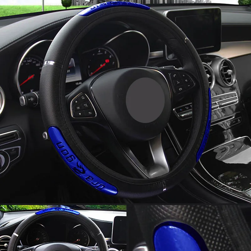 Car Steering Wheel Covers 100% Brand New Reflective Faux Leather  Elastic China Dragon Design  Steering Wheel Protector