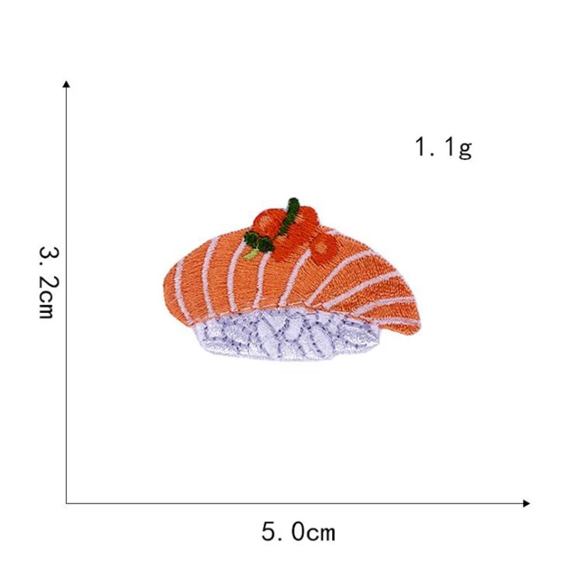 10 sztuk DIY kreskówka japonia styl nowe zdobienie naszywki haftowane chleb Sushi ryby naklejki żelazko na szycie ubrań aplikacje
