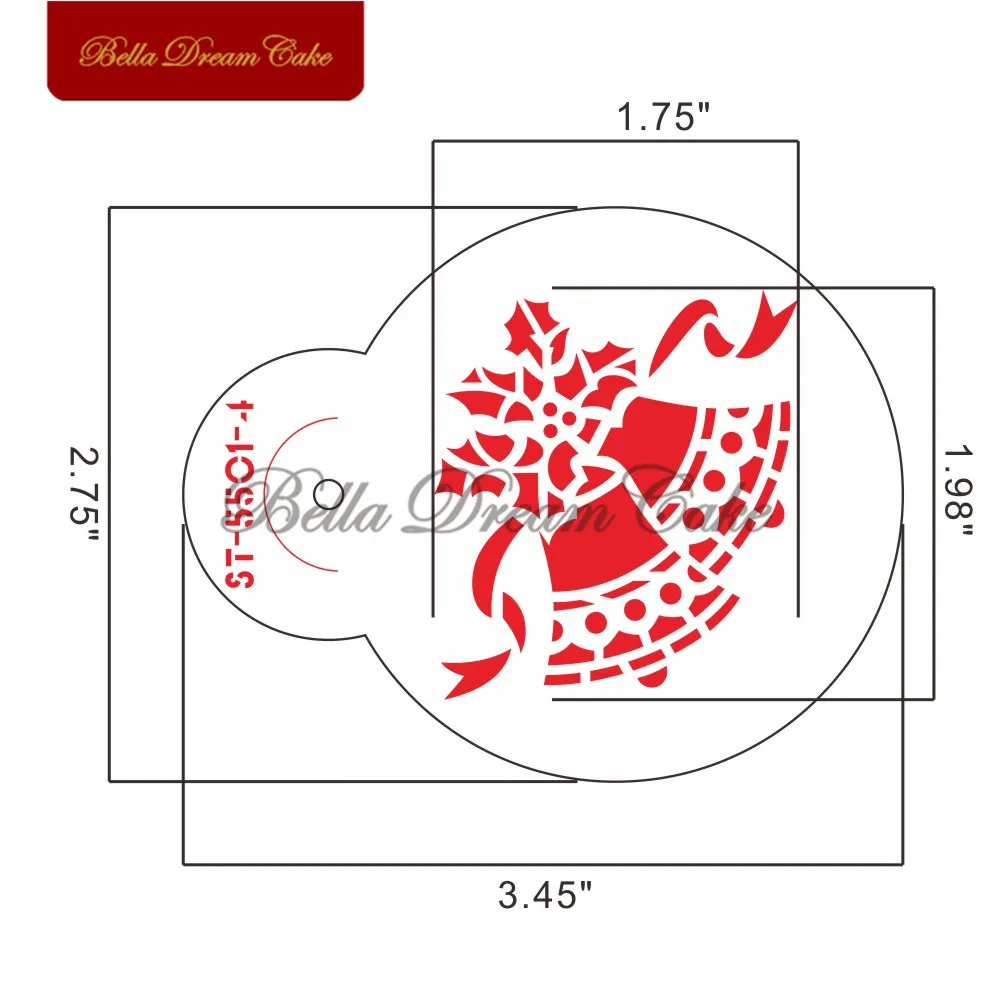 AK 5PCS/Set Christmas Series Cookies Stencils Coffee Template Mold  Macaron Biscuit Cake Stencil Cake Decorating Tools Bakeware
