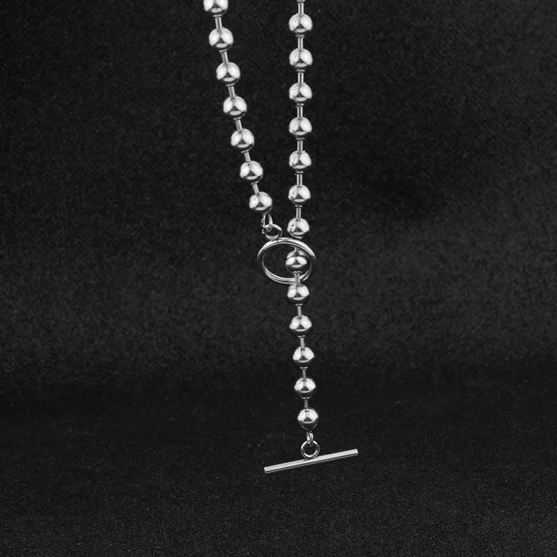 Fashion Wild Simple Bead Chain OT Buckle Necklace Nen And Women Wild Short Necklace Jewelry Gift Hot Sale