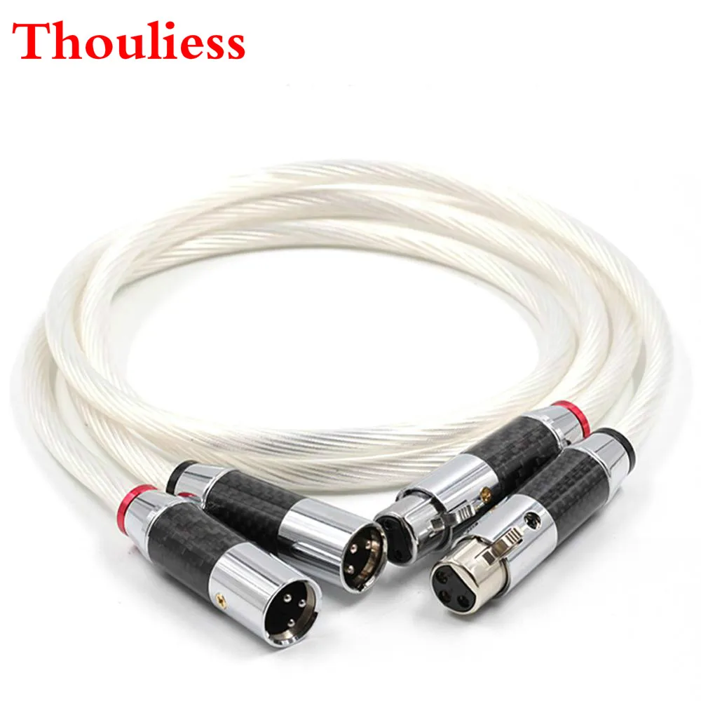 

Thouliess Pair HIFI Carbon Fiber XLR Balance Cable Hi-end Pure Silver 7NOCC Cable 2 XLR Male to 2 XLR Female Cable Balance Cord