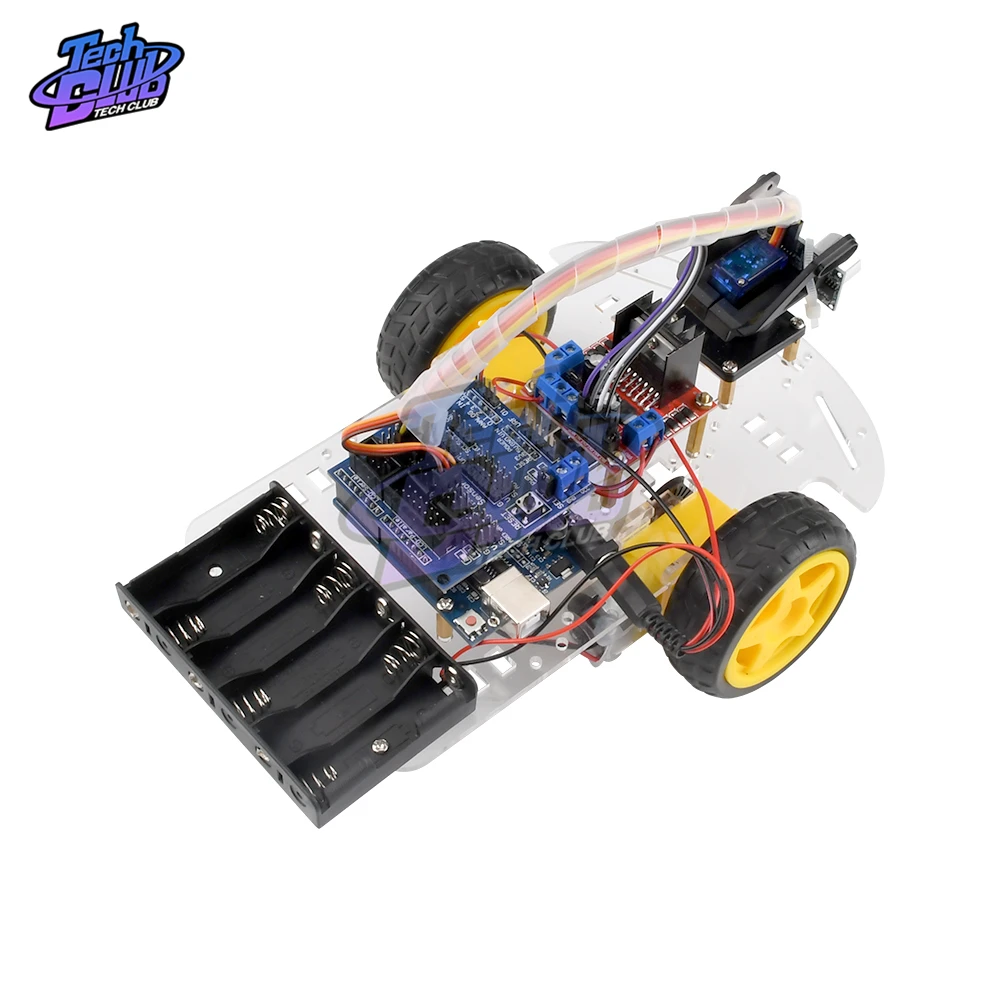 Ultrasonic obstacle avoidance L298N motor drive 2WD smart robot car Chassis kit Ultrasonic Module for Arduino R3 DIY kit