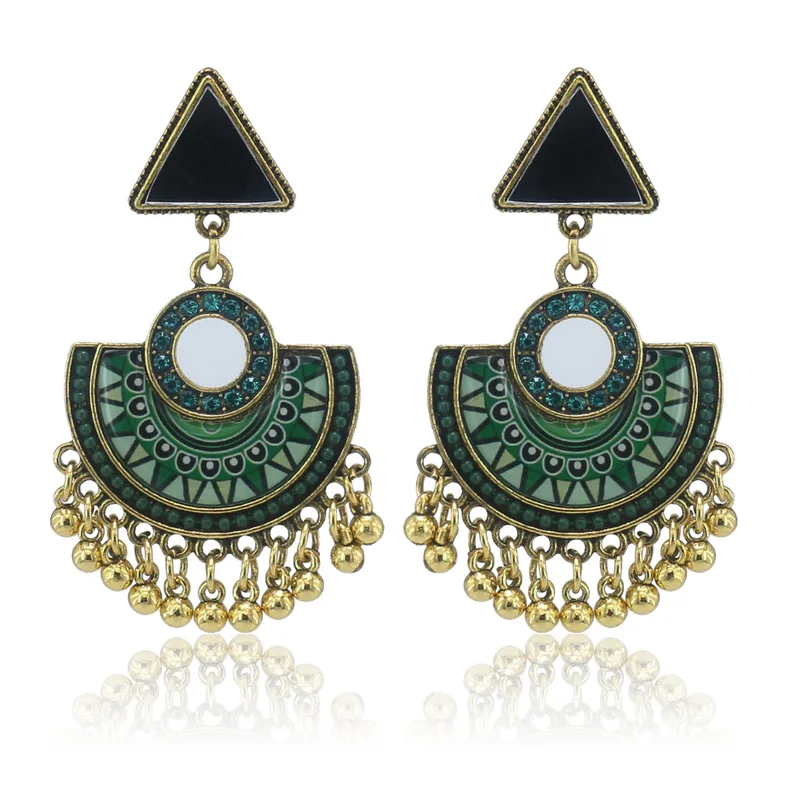 Afghan Gold Metal Jhumka Earrings for Women Boho Bells Tassel Earring Vintage Bridal Wedding Egypt Gypsy Tribal Jewelry Gift