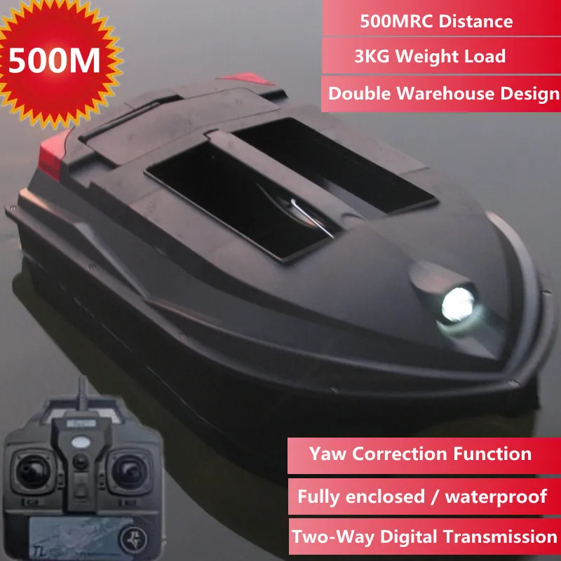 Professional Sea Sonar Fish Finder RC Nest Boat 3KG Load 500M Dual Hopper Waterproof Yaw Correction Function Smart RC Bait Boat