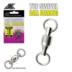 BBTS 50-204LB Heavy Duty Fishing Connector Accessories High Strength Rolling Stainless Steel Solid Ring Bearing Swivel