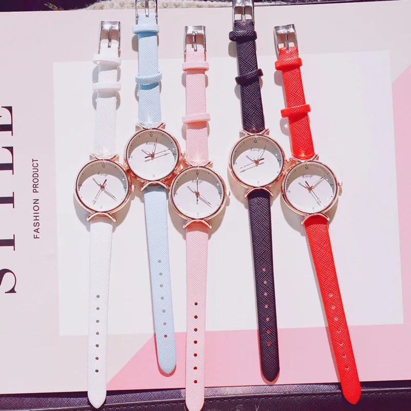 Montre Femme Simple Vogue Design Ladies Quartz Watch Nice Female Leather Wristwatch Quality Casual Watch Women Ladies Watch