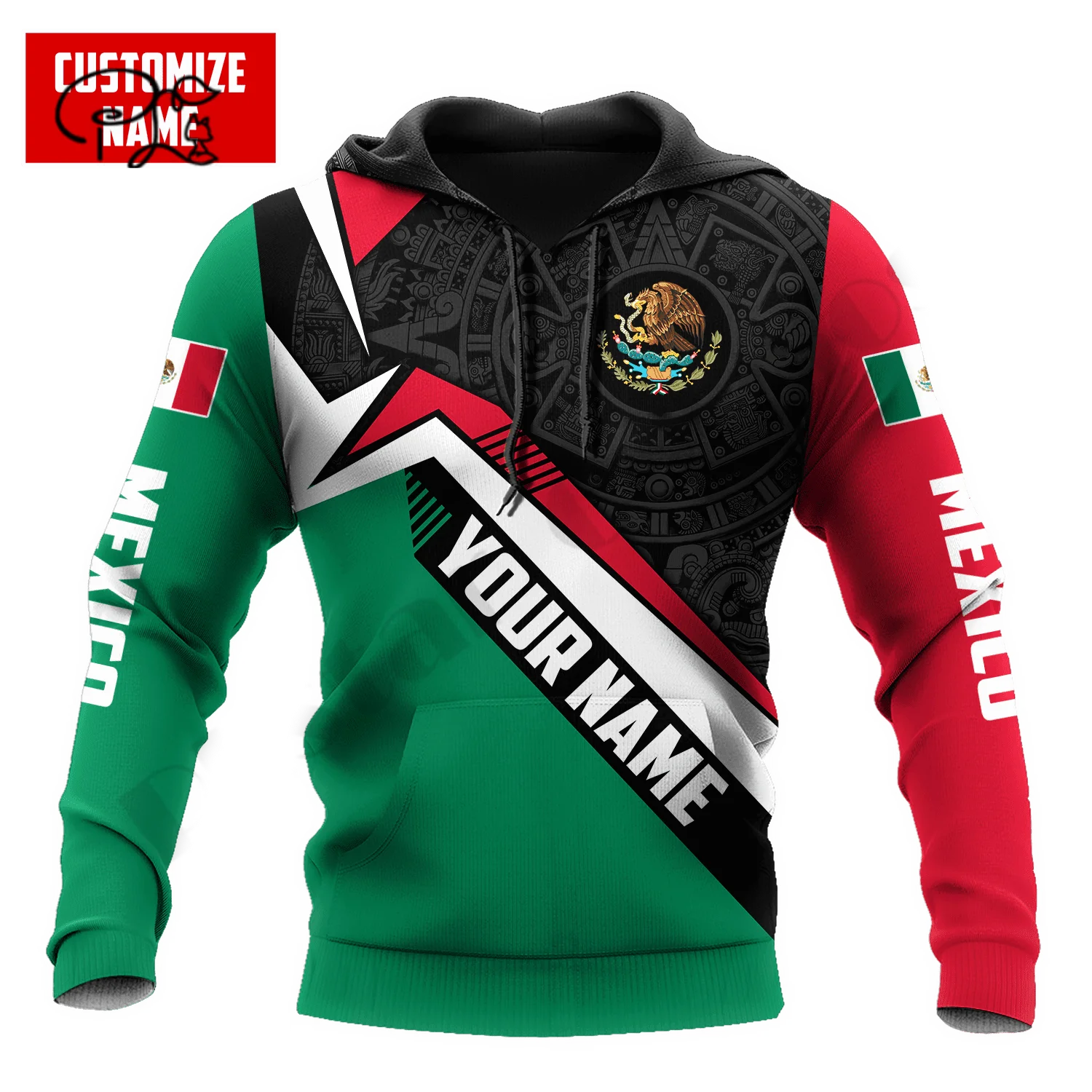 

PLstar Cosmos 3DPrinted Newest Mexico Flag Custom Name Art Unique Men/Women Hrajuku Streetwear Casual Hoodies/Zip/Sweatshirt B-1