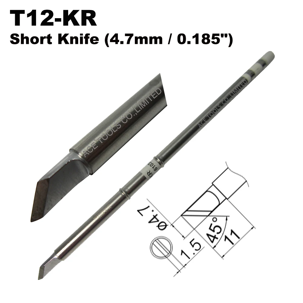 

5 PCS T12-KR Replace Soldering Tip for HAKKO FM-203FM-203 FM-204 FM-206 FX-951 FX-950 FX-952 FX-9501 FM-2028 FM-2027 FM-2021