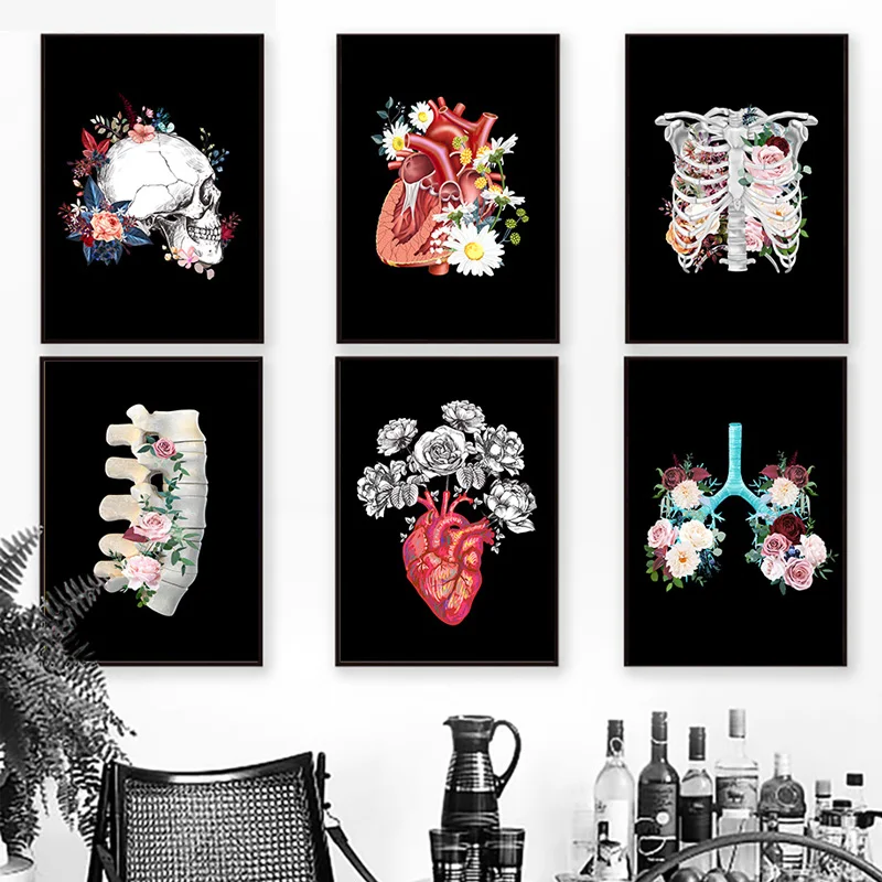 

Brain Heart Black White Anatomy Diamond Embroidery Full Square Round Drill Diy Diamond Painting Mosaic Cross Stitch Room Decor