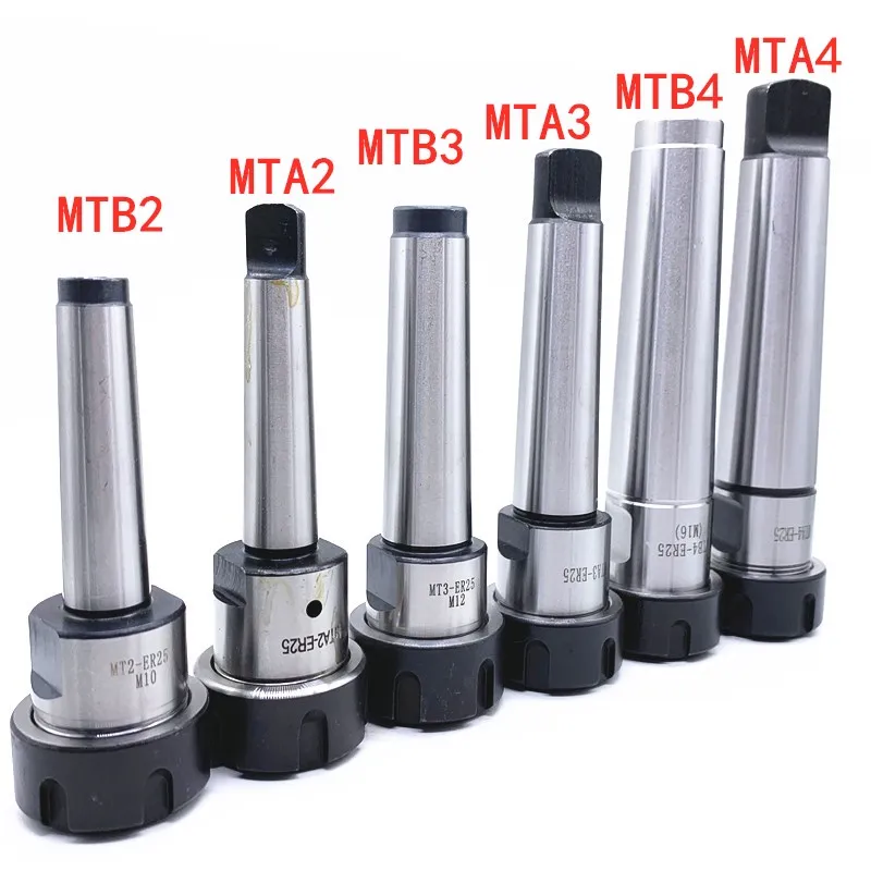 1PCS MT2 ER25 M110 MT3 ER25 M12 MT4 ER25 M16 Taper Collet Chuck Holder Face Milling Arbor Adapter for CNC Milling Tools