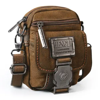 Ruil kanvas omuz küçük çanta erkekler eğlence giyim dayanıklı çapraz postacı çantası moda Crossbody çanta