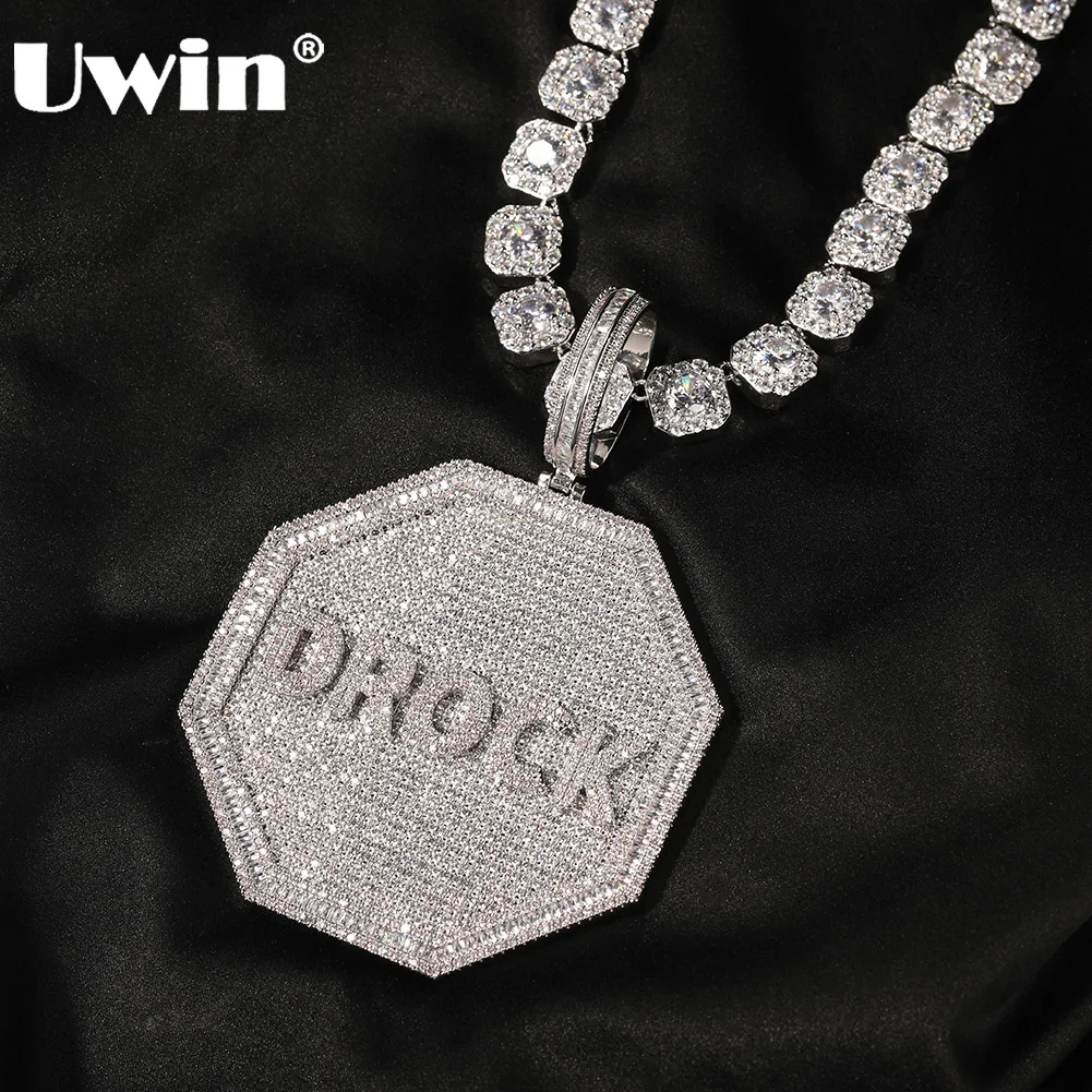 uwin-octagon-nameplate-pendant-necklace-for-men-iced-out-round-cz-stones-pendant-charms-fashion-hip-hop-jewelry-for-gift