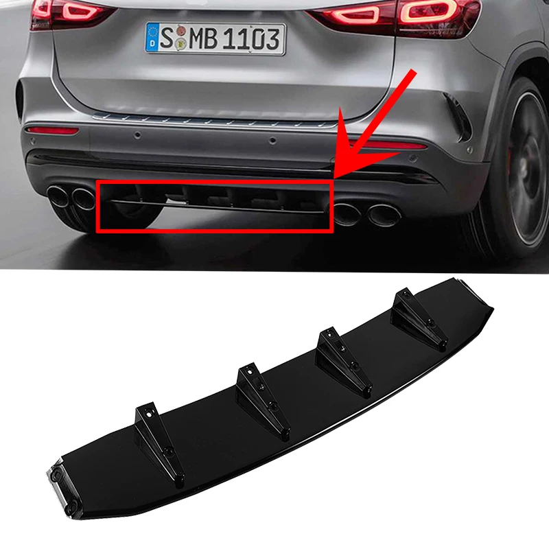 Car Styling Rear Bumper Lip Diffuser Spoiler Splitter for Mercedes Benz GLA180 GLA200 GLA220 GLA250 GLA35 GLA45 AMG H247 2020+