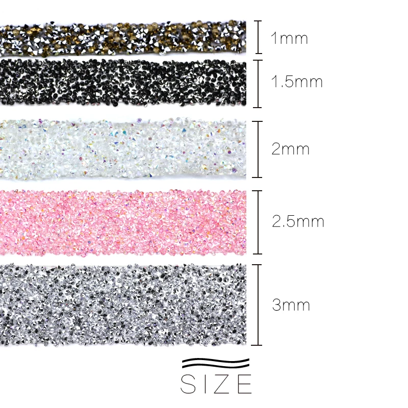 1yard kolorowe poprawka rhinestone przycinania poprawka Strass kryształ pasmo aplikacja do sukni ślubnej 1/1.5/2/2.5/3cm żywica siatki