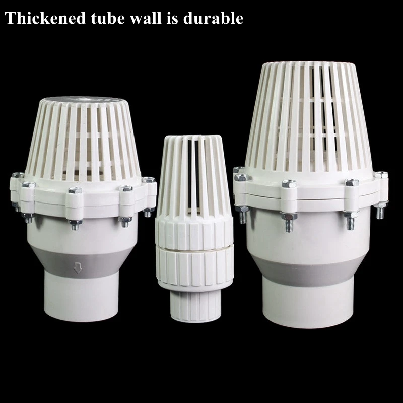 20~160mm UPVC Check Valve Bottom Valve Garden Watering Irrigation Water Pipe Connector Fittings Aquarium Fish Tank Tube Adapter