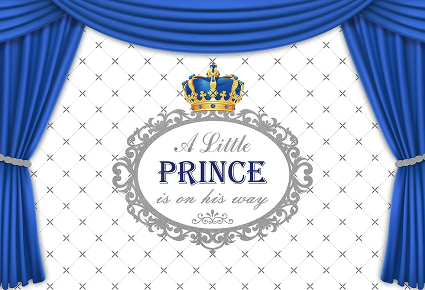 Avezano Royal Blue ผ้าม่านการถ่ายภาพพื้นหลังทารกแรกเกิดเด็กทารกอาบน้ำทองมงกุฎสีขาวฉากหลังสำหรับ Photo Studio Photophone