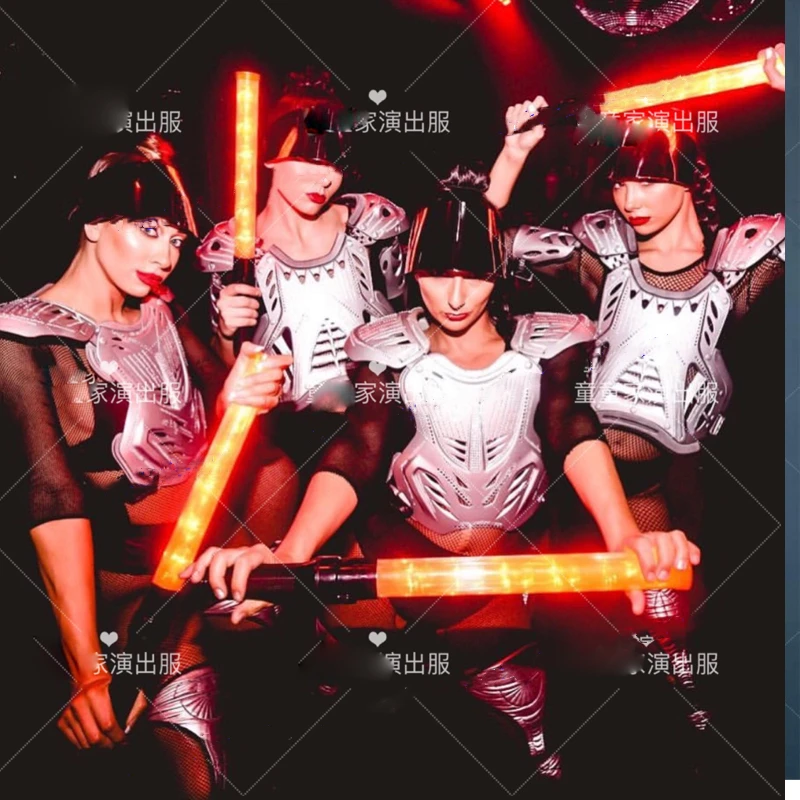 

led lighting performances costume nightclub ds singer dj halloween Future technology armor bar gogo costumes