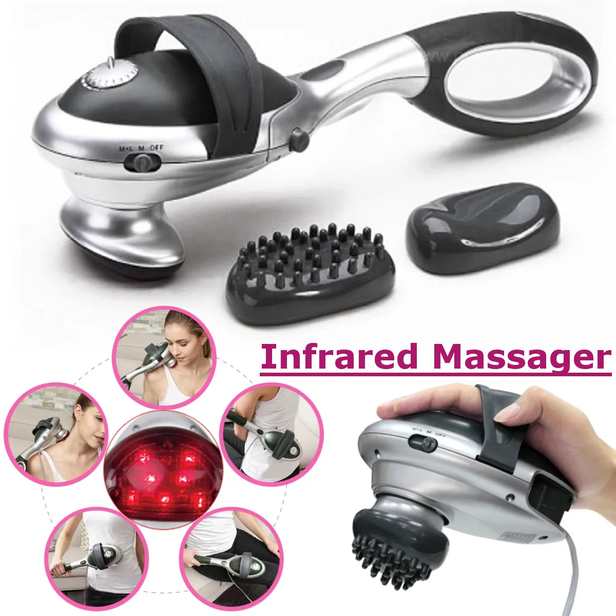 Handheld Electric Body Heated Massager stick Infrared Body neck Back massage waist cervical massager Massager Hammer Vibration