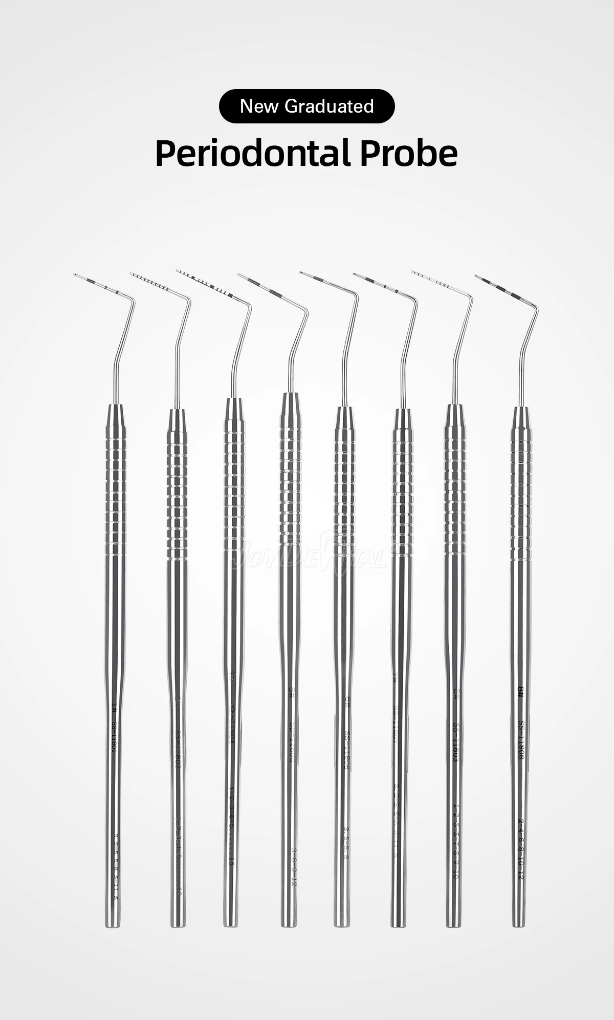 1PC Dental Parodontale Sonde mit Skala Edelstahl Instrument Werkzeug Endodontie Ausrüstung Sonde 1/2/3/4/5/6/7/8 # Länge 16 cm – Detail 1