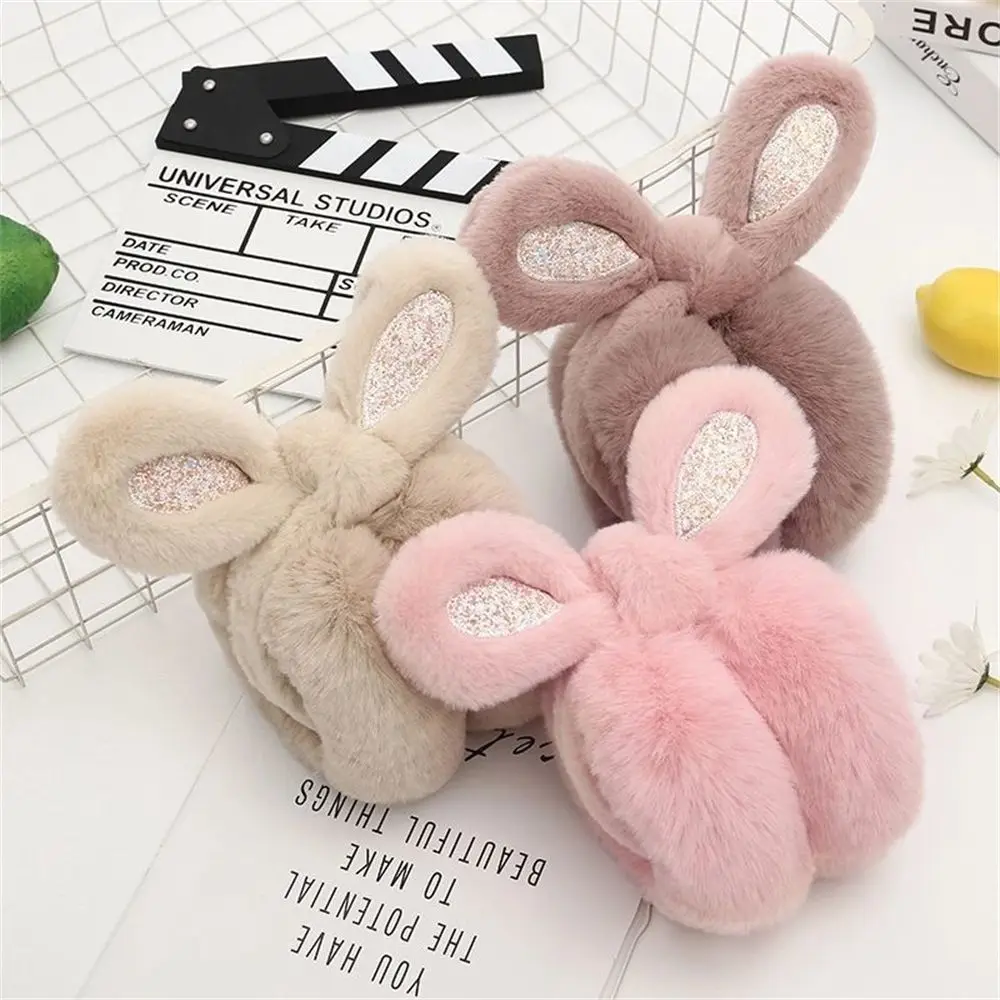 Kids Plush Rabbit Ear Earmuffs, Headband, Ear Warmer, Bonito, Inverno