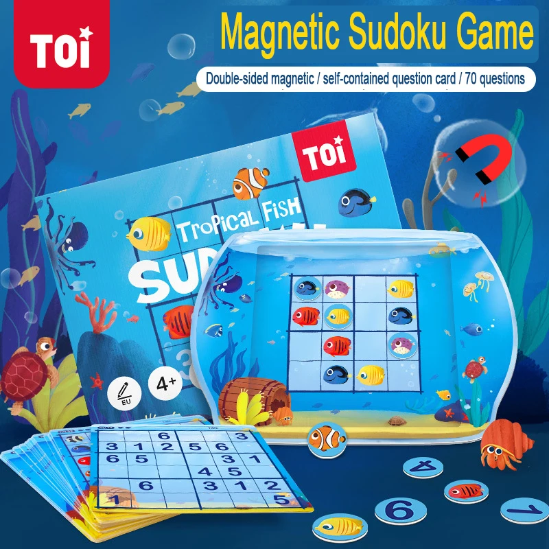 TOI Kids Cartoon Magnetic Sudoku Logic Board Puzzle Game Children Logical Thinking Toy 3D Puzzle Tillywig Toy Awards  Age 3Y+