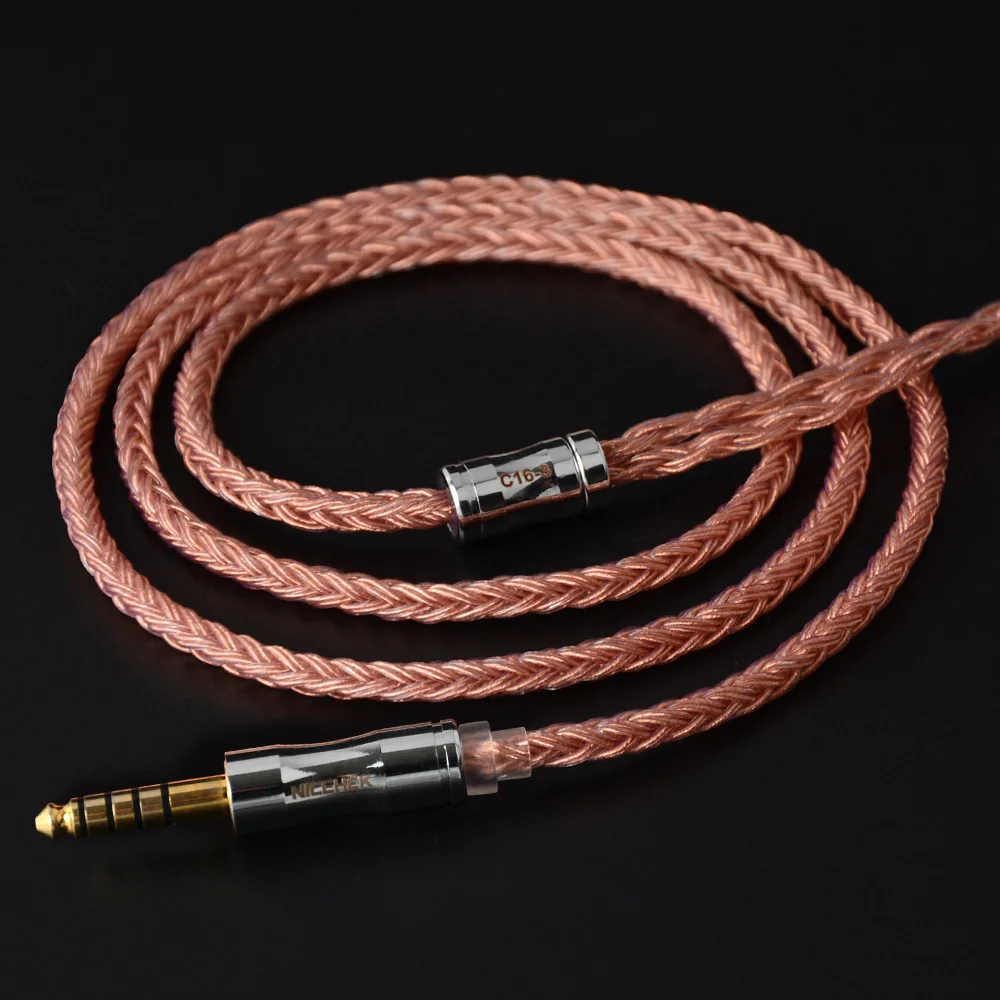 NiceHCK C16-3 Cable de cobre de alta pureza de 16 núcleos 3,5/2,5/4,4mm conector MMCX/2 pines/QDC para KZCCATRN TFZ QDC DB3 NX7MK4 DB-03