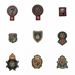 embroidery metal crown anchor cats letter bee eagle lion tiger letter horse shield embroideried patches for clothing OR-51