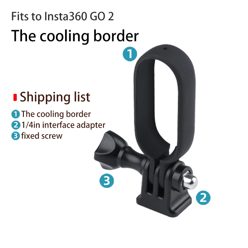 إطار حماية الحدود جبل تثبيت 1/4 برغي ثقب قابل للتعديل ركيزة زاوية لملحقات Insta360 Go2 الإبهام