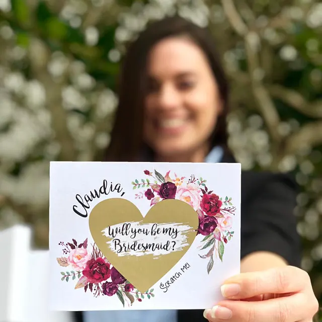 Custom any text Bridesmaid Proposal Card Personalized Scratch off Bridesmaid Card, Will You Be My Bridesmaid invitation cards image 4