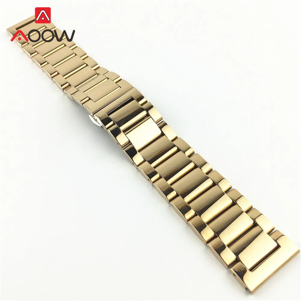 Polished Stainless Steel Metal Watchband 16 18 20mm 22mm 24mm 26mm Butterfly Buckle Quick Release Solid Strap Band Bracelet