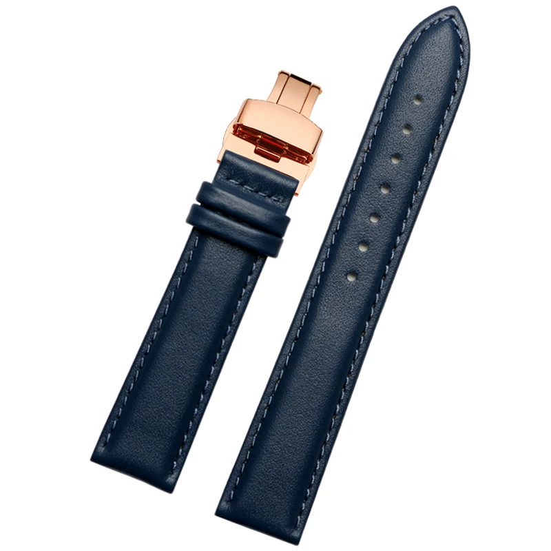 Genuine leather bracelet blue color watch strapfor citi-zen ro-ssini watchband14 16 18 20mm 21 22mm 23mm watch bandwholesale