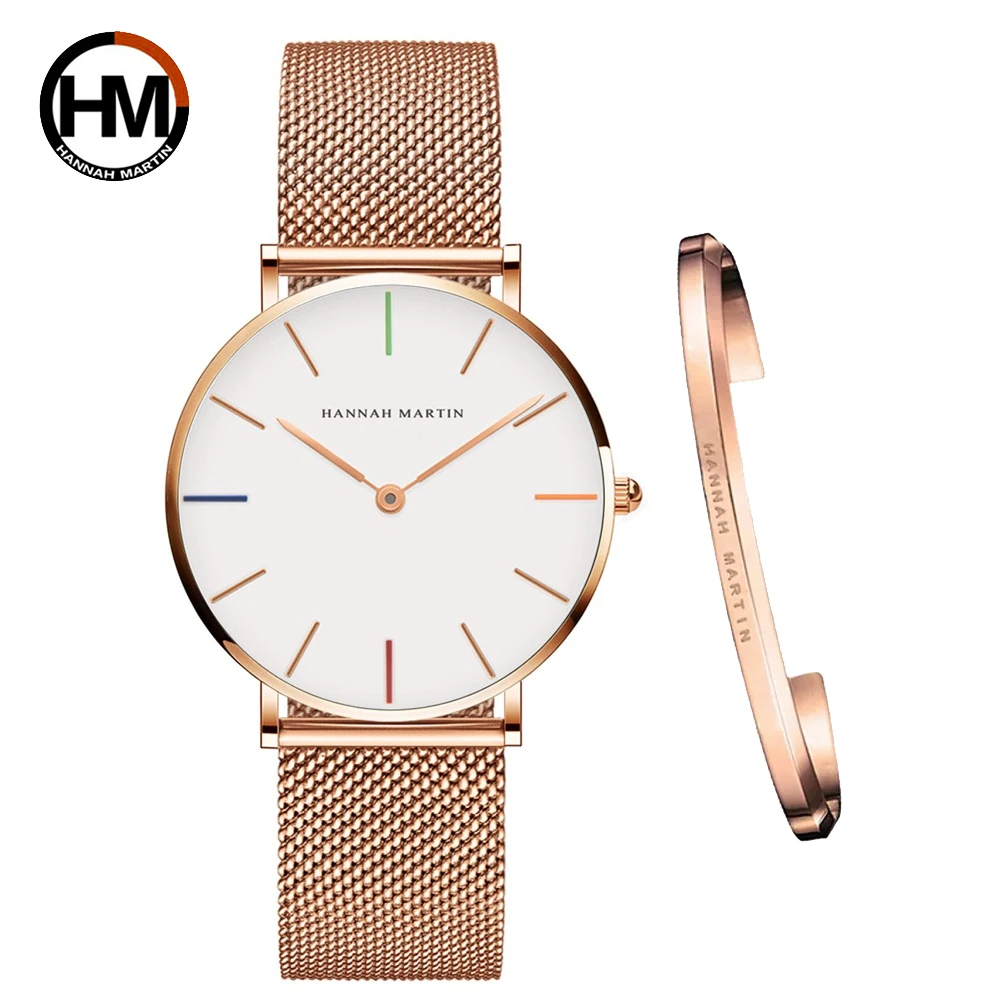 Sahara Desert Dial New Design 2021 Top Brand Luxury Japan Quartz Wristwatch Stainless Steel Rose Gold Bracelet Watch for Women