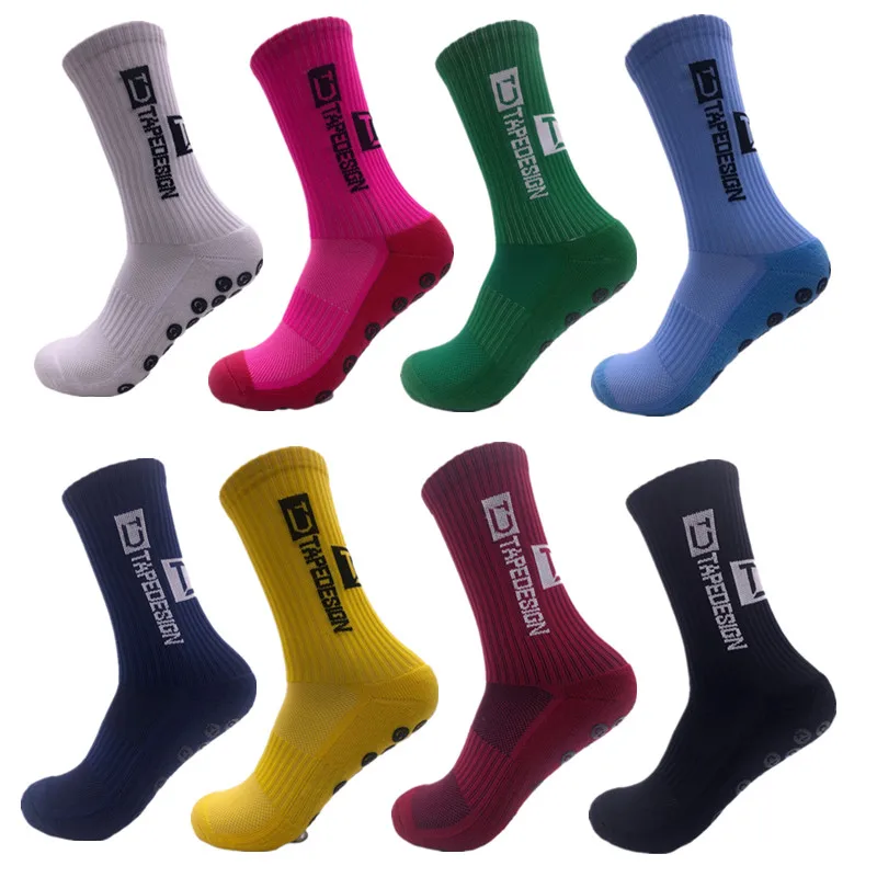 New Style TC Football Socks Round Silicone Suction Cup Grip Anti Slip Soccer Socks Sports Men Women Baseball Rugby Socks