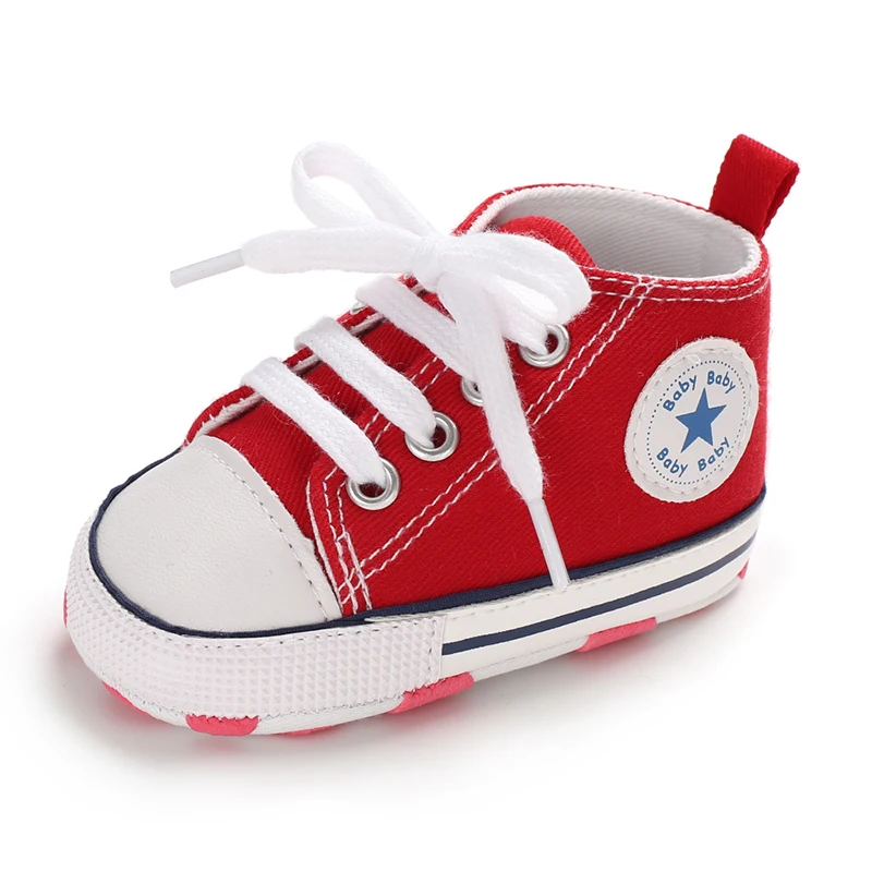Canvas-Turnschuhe für Babys, Jungen und Mädchen, Lauflernschuhe für Kleinkinder, rutschfest, weiche Sohle, klassische Schuhe für Neugeborene, 0–18 Monate – Detail 36