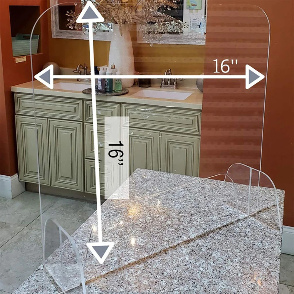 Acrylic Sneeze Guard Shield Desk Partition Baffle Screen Anti-spray Transparent Isolation Board Protect Dividers Secure Divider