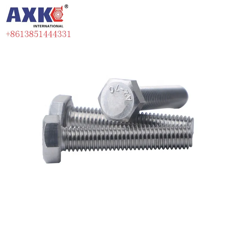 10pcs M6 M8 A2 304 Stainless Steel Metric Threaded DIN933 External Hex Hexagon Head Cap Screw Bolt Thread Diamater 6mm 8mm