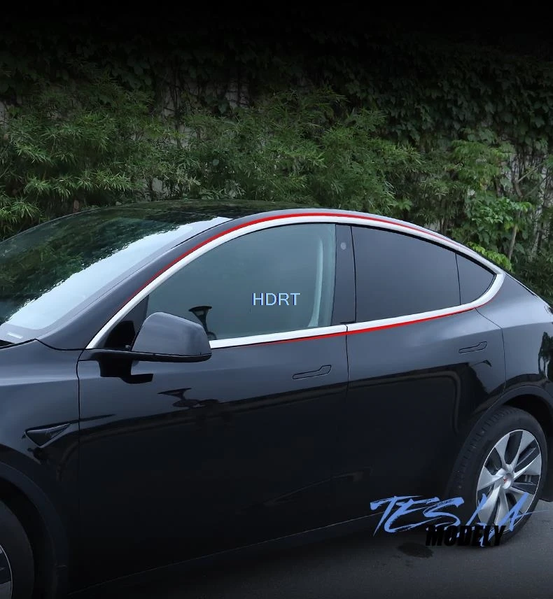 

car-styling case For Tesla Model Y 2019 2020 2021 Full Window Trim Decoration Windows Strips Door Side Stainless Stee