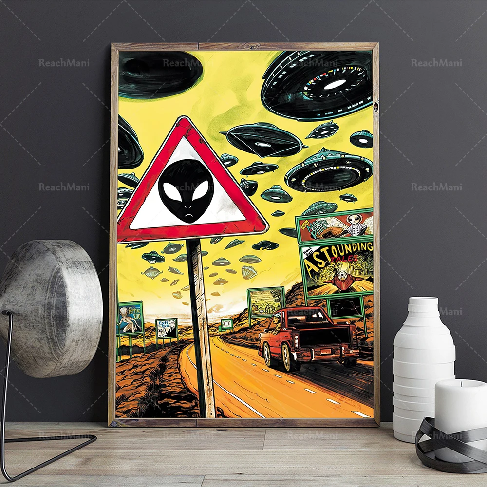 Affiche extraterrestre, art mural extraterrestre, art mural de l'espace, affiche de l'espace, art de l'affiche extraterrestre - view 4