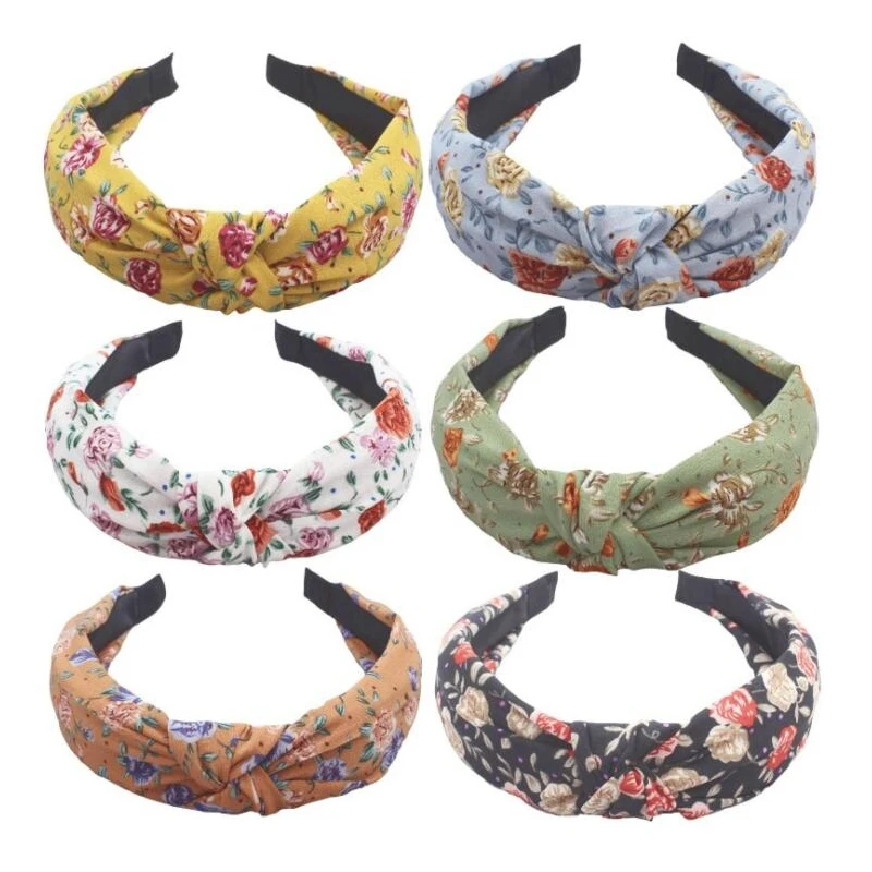 

Flower Head Bands For Women Print Hair Hoop Knot Point Hairband Hair Accessories for Girls