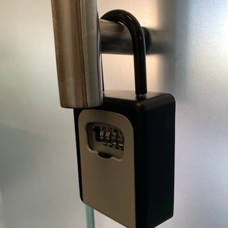 Wall Mounted Key Safe Box, intempéries, 4 combinação de dígitos, armazenamento Lock, interior