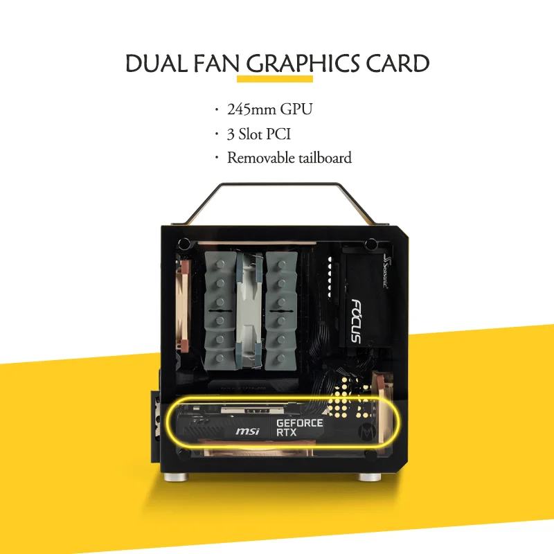 Imagem -06 - Computador pc Cube Hardware Mestre Mecânico C24 Sugar Air Tipoc Versão Chassi Portátil Itx Vidro Temperado pc Hardware Case do