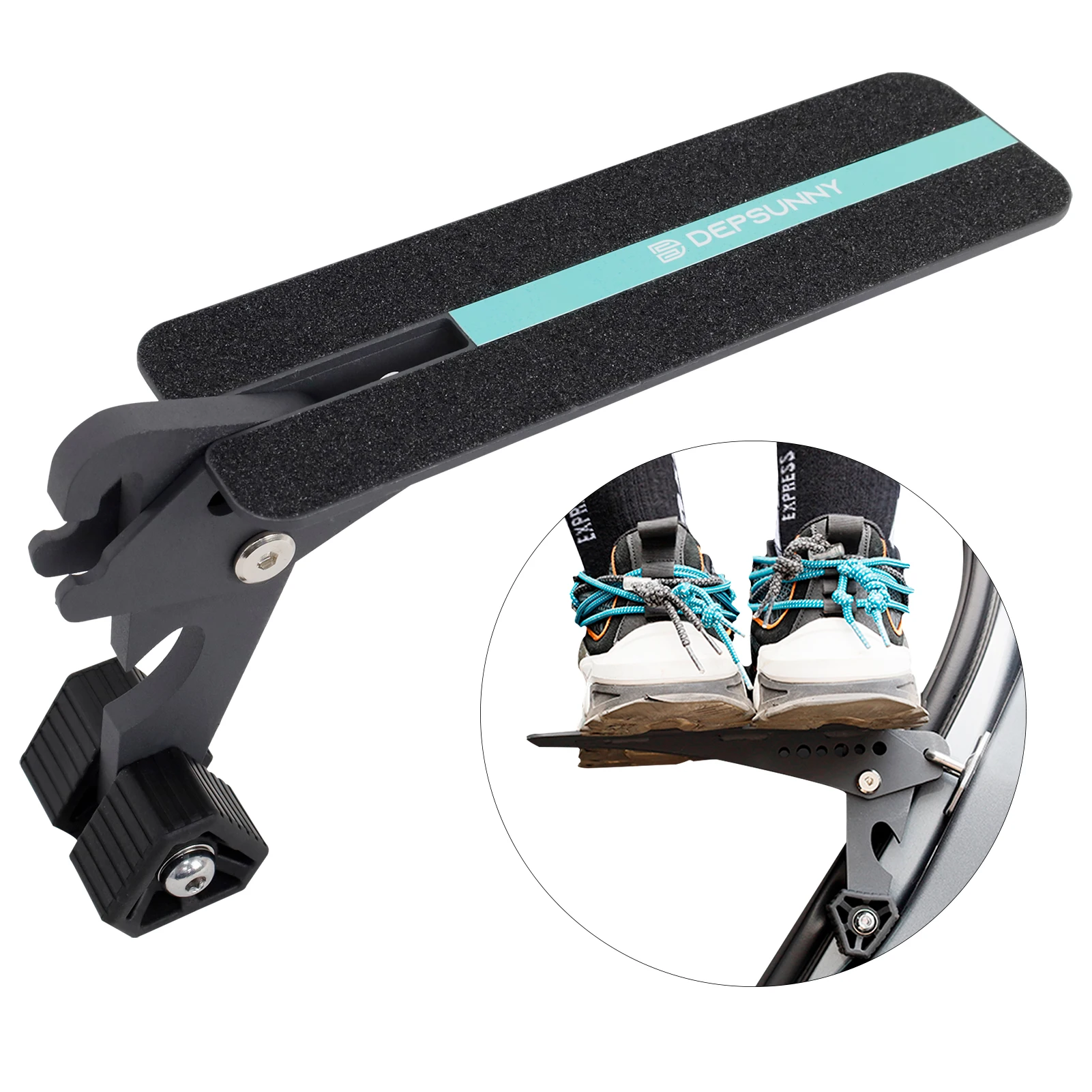 

Foldable Car Door Step Stand Pedal - Access to Vehicle's Top Roof Both Feet Stand Pedal Ladder for Most SUV Truck Jeep Black