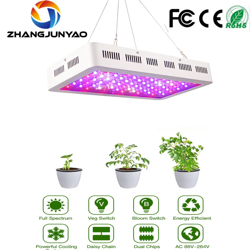 DIAMOND Dual-Chip 300/600/800/1000/1200/1500/1800/2000W LED Grow Light Full Spectrum UV/IR for Greenhouse Plants and Flowers