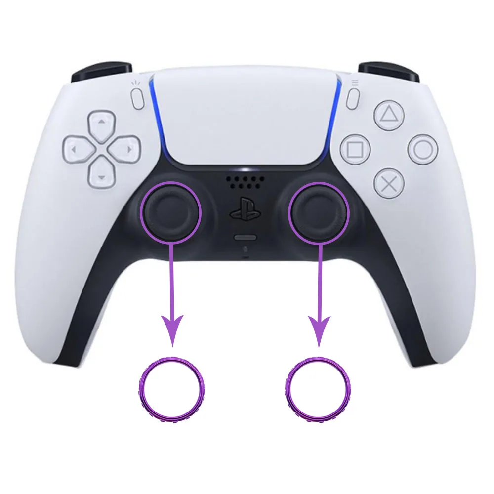 Xoxnxex 1 conjunto = 2 pçs para ps5 lidar com acento anéis substituição para ps5 controlador gamepad acessórios