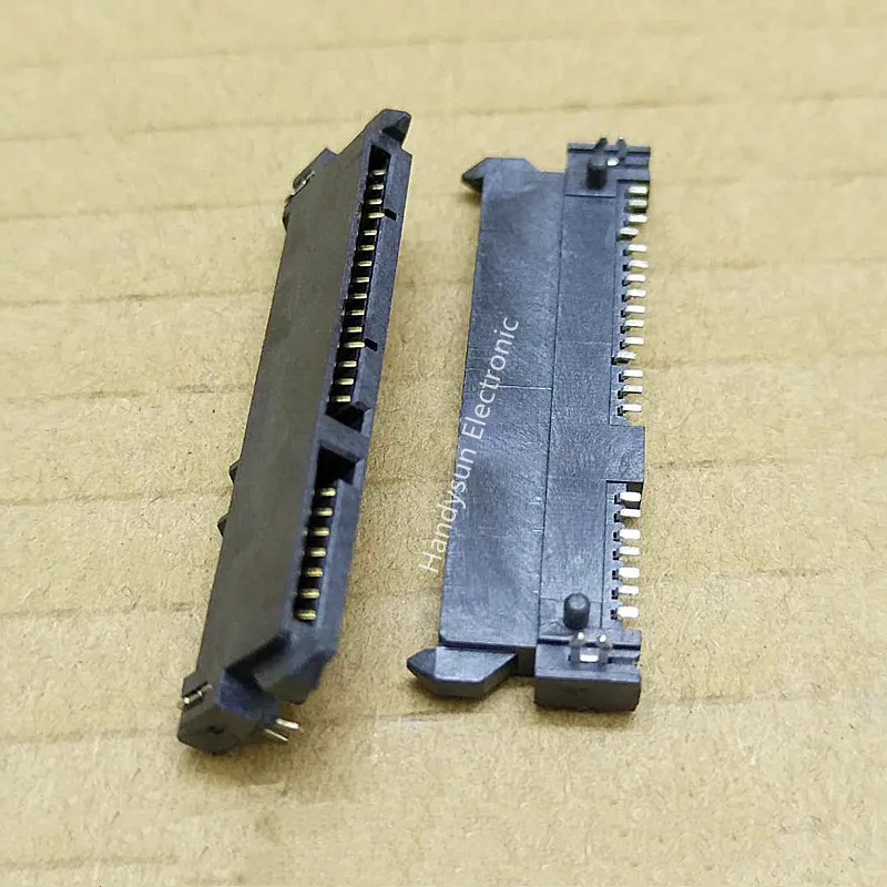 SATA 하드 디스크 인터페이스 소켓, 7 + 15P 암 베이스 수평 SMD 보드, 하부 유형 4.2mm 높이, 전체 구리, SATA 커넥터