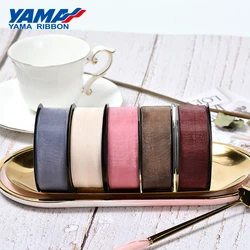 YAMA-Sheer Organza Silk Ribbon for Crafts, Gift Packing, Wedding Party, DIY Decoration, 25mm, 25Yards/Roll