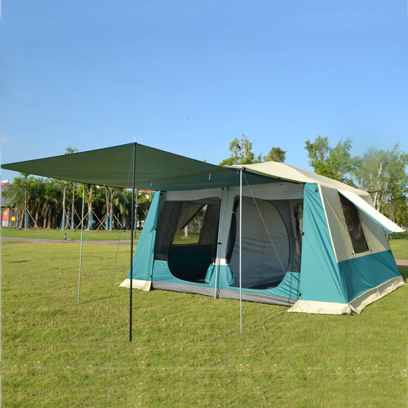 

New Arrival! Outdoor 8-12 Person Ultra-large Tent Anti-UA Double Layer Waterproof Tents Outdoor Camping Large Gazebo Sun Shelter