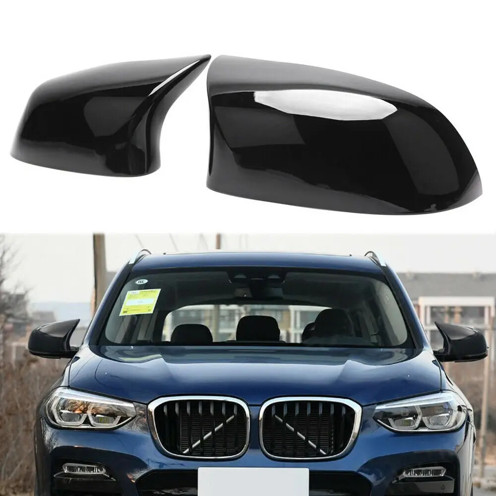 Carbon Fiber Look / Gloss Black ABS Side Wing Mirror Cover Caps M Style For BMW  X3 F25 X5 F15 X6 F16 2014-2018