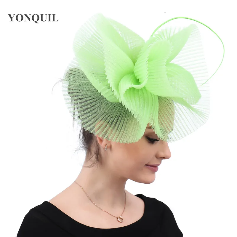 Bride Wedding Mesh Hat Fascinator For Women Elegant Fashion Party Dinner Net Headwear Bridal Marry Hair Accessories Headband